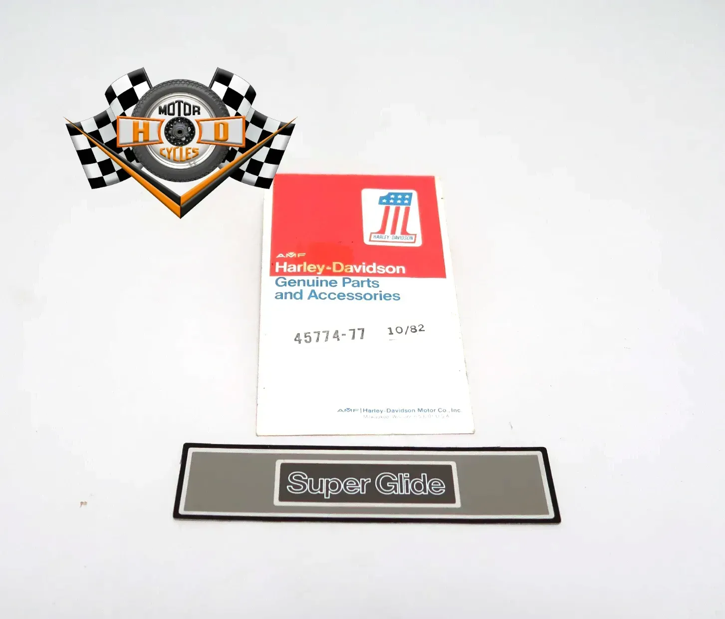 Original Harley-Davidson AMF Aufkleber Gabelcover Decal Tripple Trees Fork Cover NOS 45774-77 Dyna Shovelhead - Bild 1