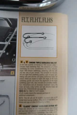 Original Harley-Davidson Koffer-Reling Triple Rail Saddlebag Kit NOS 90845-93 EVO Touring FLT FLHT - Bild 5