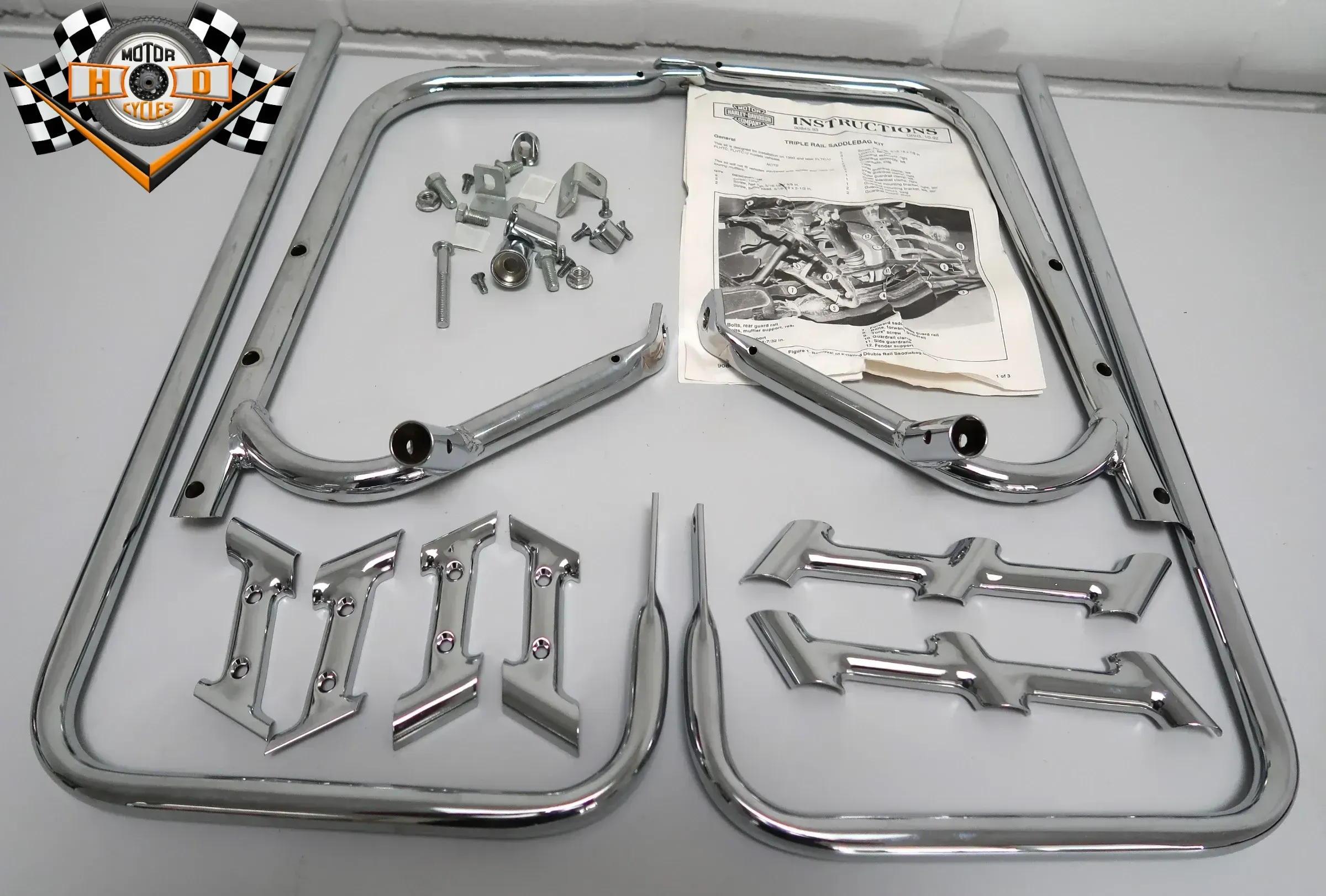 Original Harley-Davidson Koffer-Reling Triple Rail Saddlebag Kit NOS 90845-93 EVO Touring FLT FLHT - Bild 1