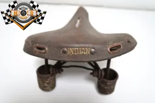 INDIAN Ledersitz Sattel Seat Saddle Motocycles Bicycle BROOKS Vintage Antique OEM Rarität sehr selten - Bild 1
