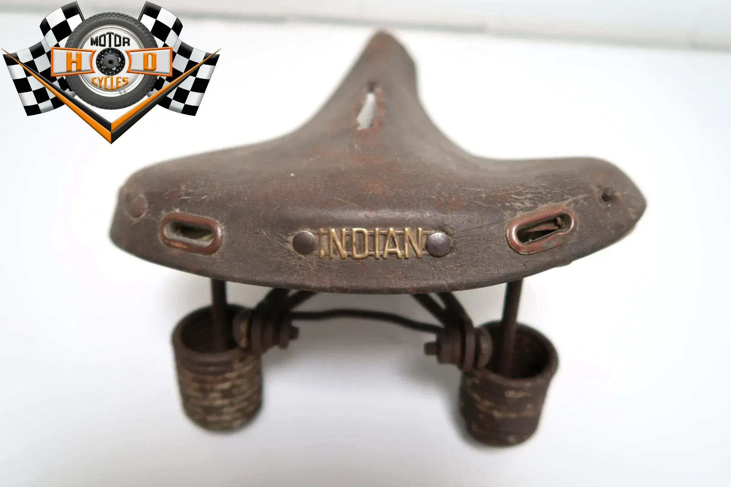 INDIAN Ledersitz Sattel Seat Saddle Motocycles Bicycle BROOKS Vintage Antique OEM Rarität sehr selten - Bild 1